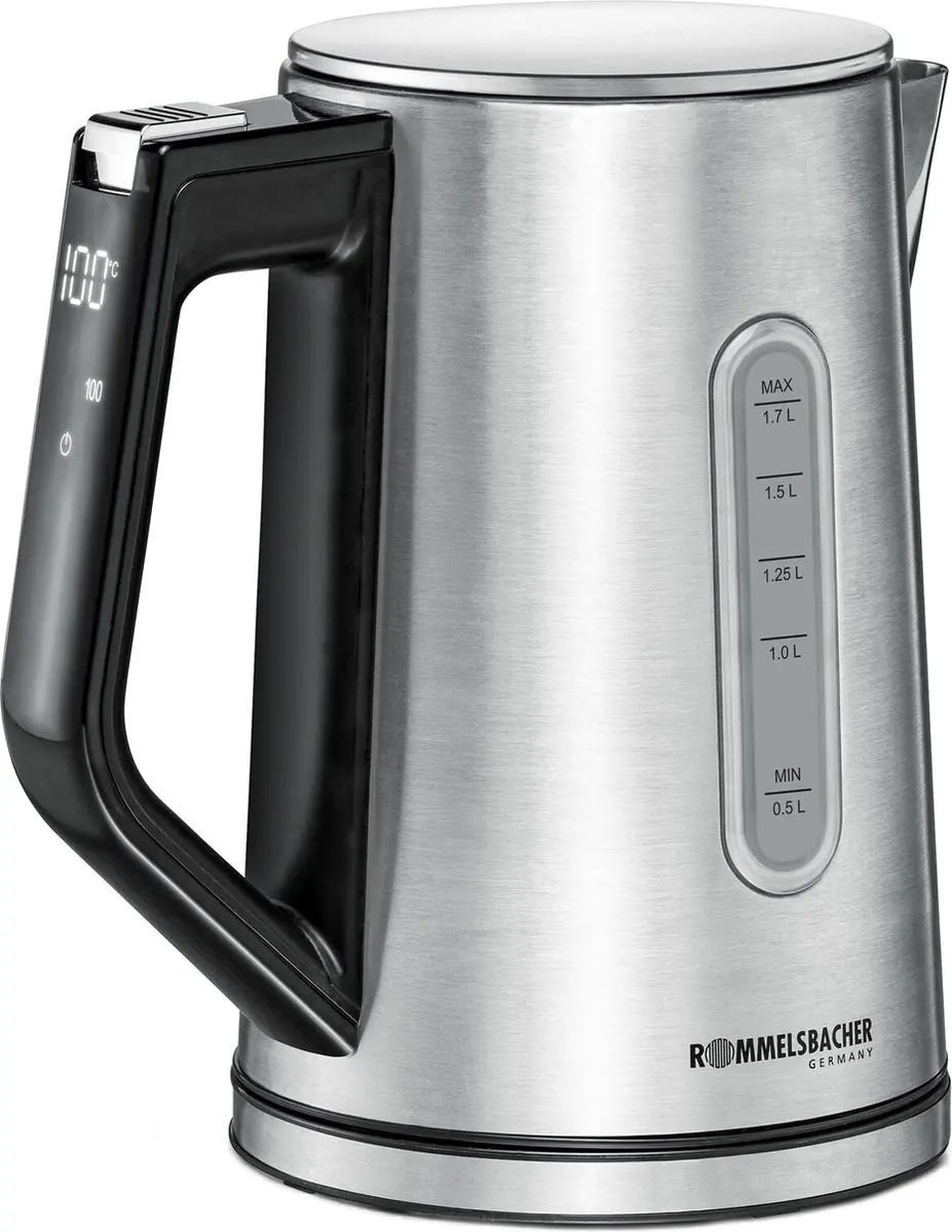 Rommelsbacher WK3000 Waterkoker 1.7L - 3000W - 6 Programma's - RVS