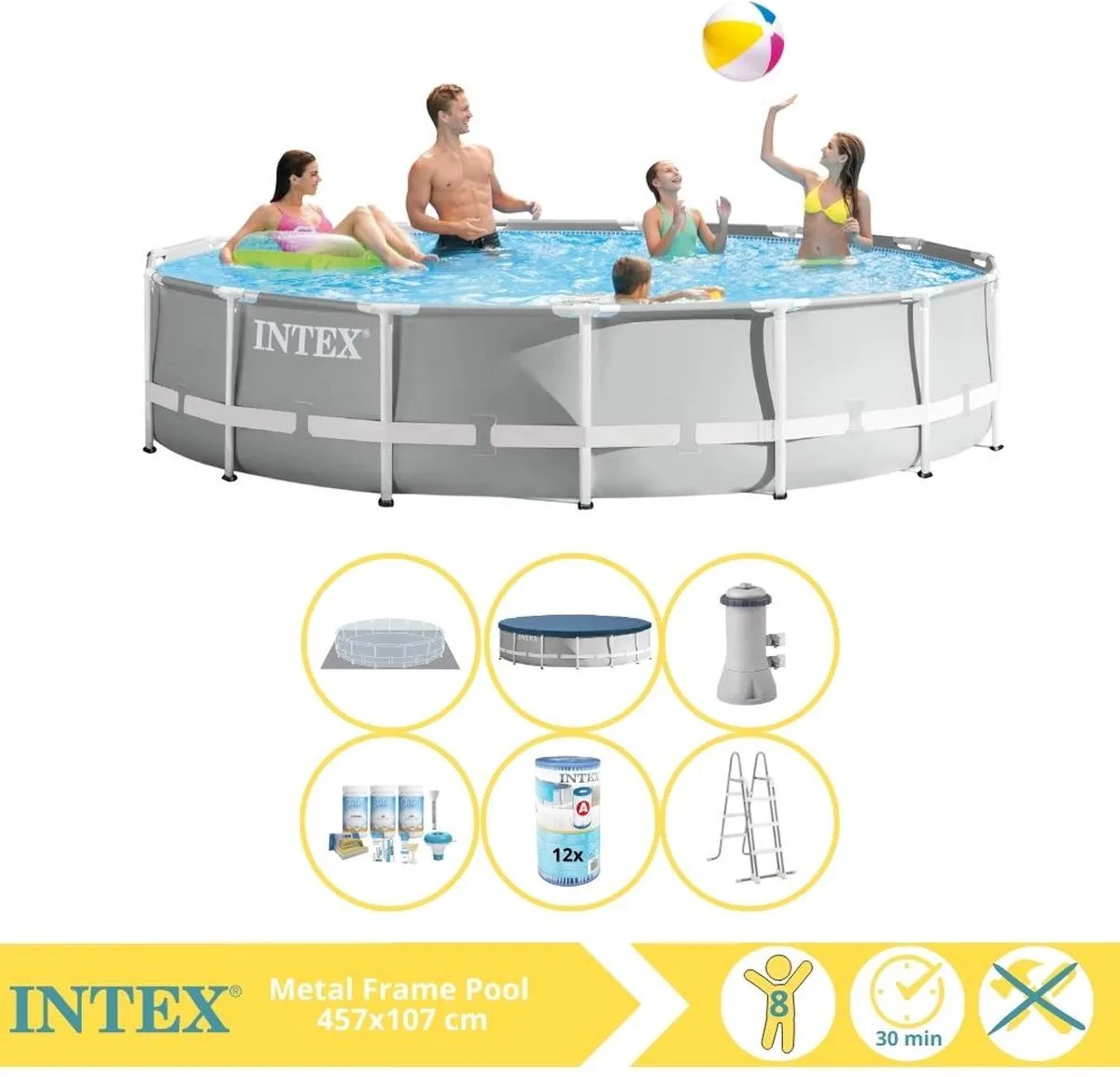 Intex Prism Frame 26724GN Opzetzwembad 457x107cm