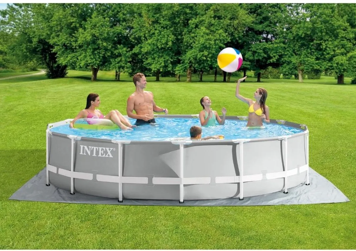 Intex Prism Frame 26724GN Opzetzwembad 457x107cm - Grijs/Wit
