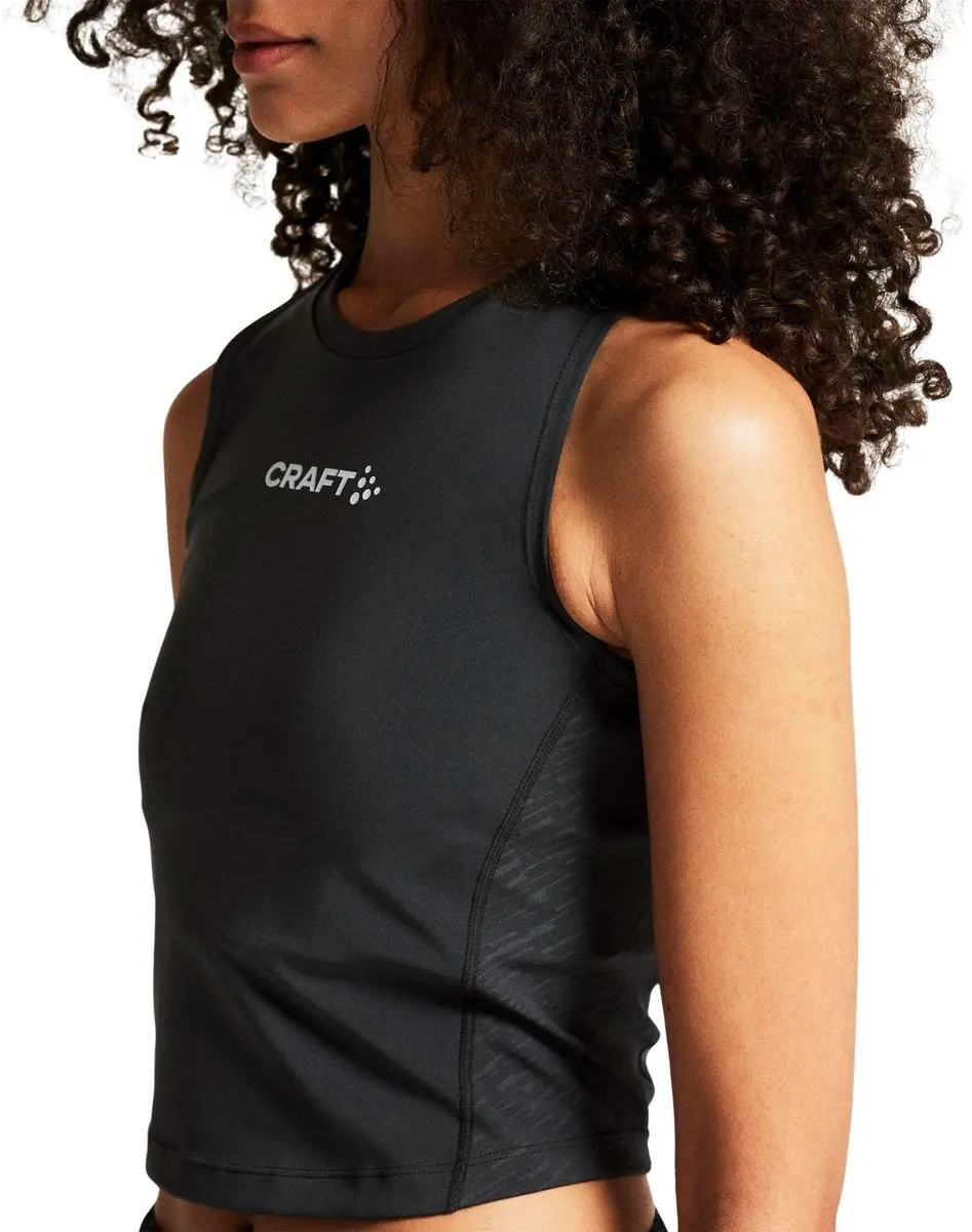 Craft Rush 2.0 Cropped Singlet Dames XS - Zwart