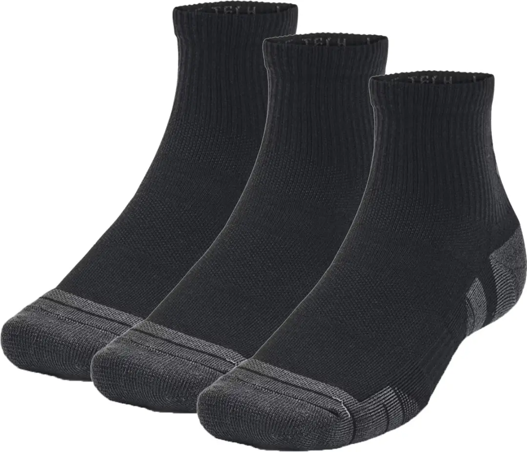 Under Armour UA Performance Tech 3pk Sportsokken - Zwart/Grijs - afbeelding 6 van 6