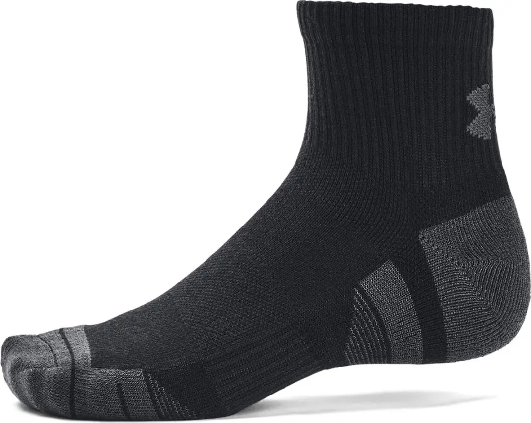 Under Armour UA Performance Tech 3pk Sportsokken - Zwart/Grijs