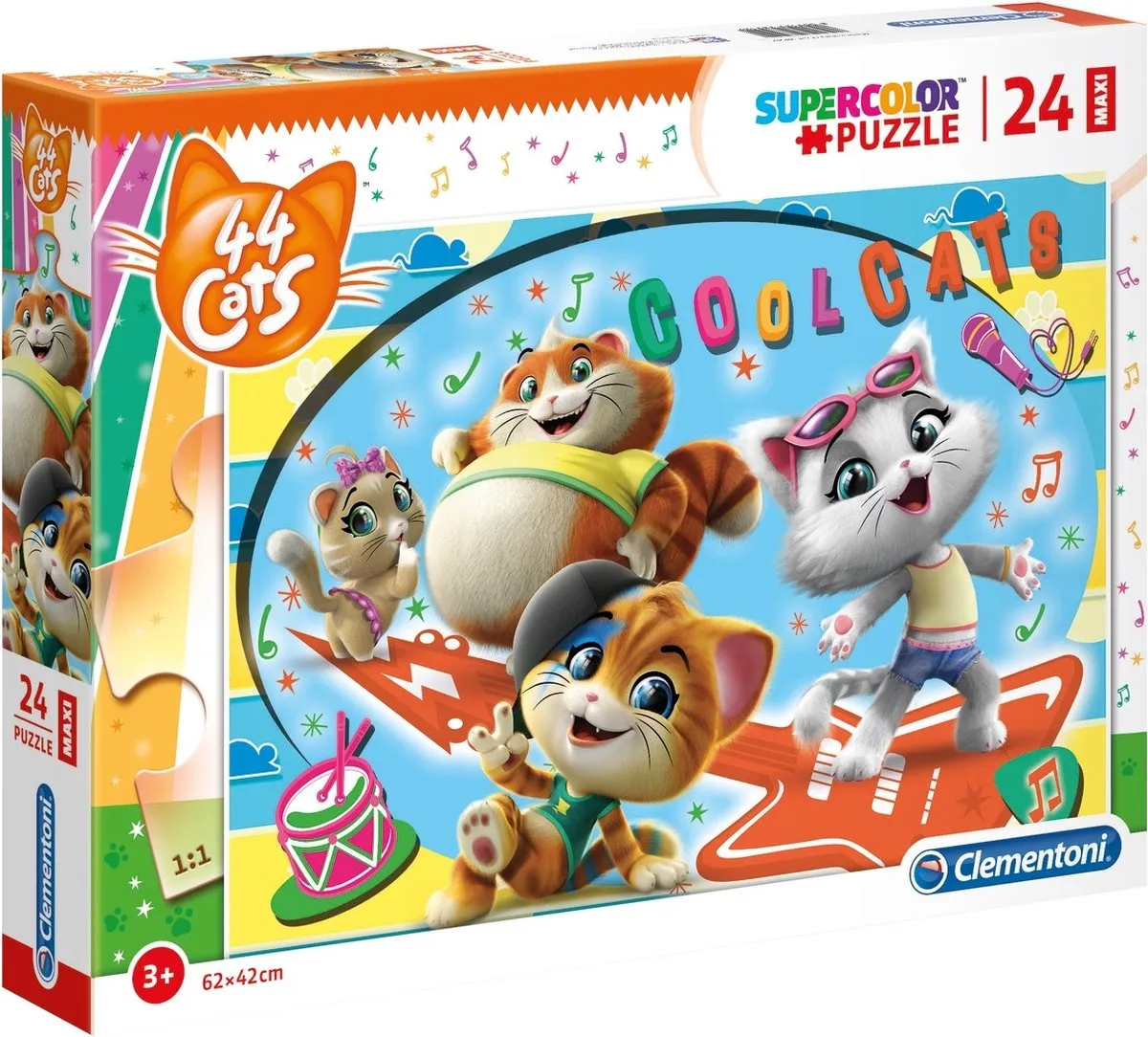 Clementoni Legpuzzel Maxi Cool Cats 24 Stuks