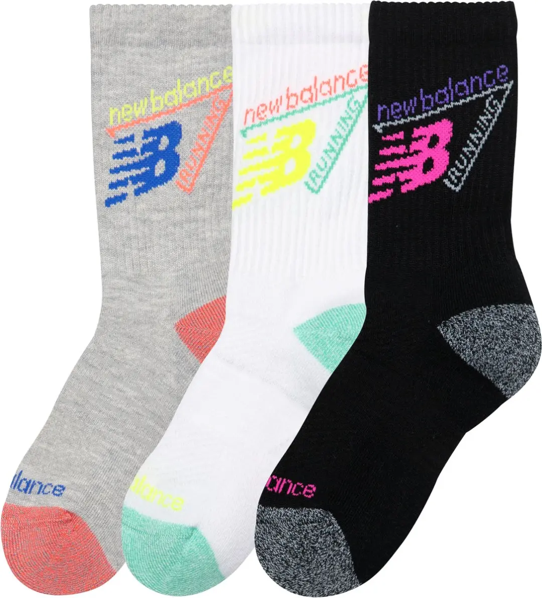 New Balance Youth Active Graphic Crew Sportsokken 3 Stuks - 23-26