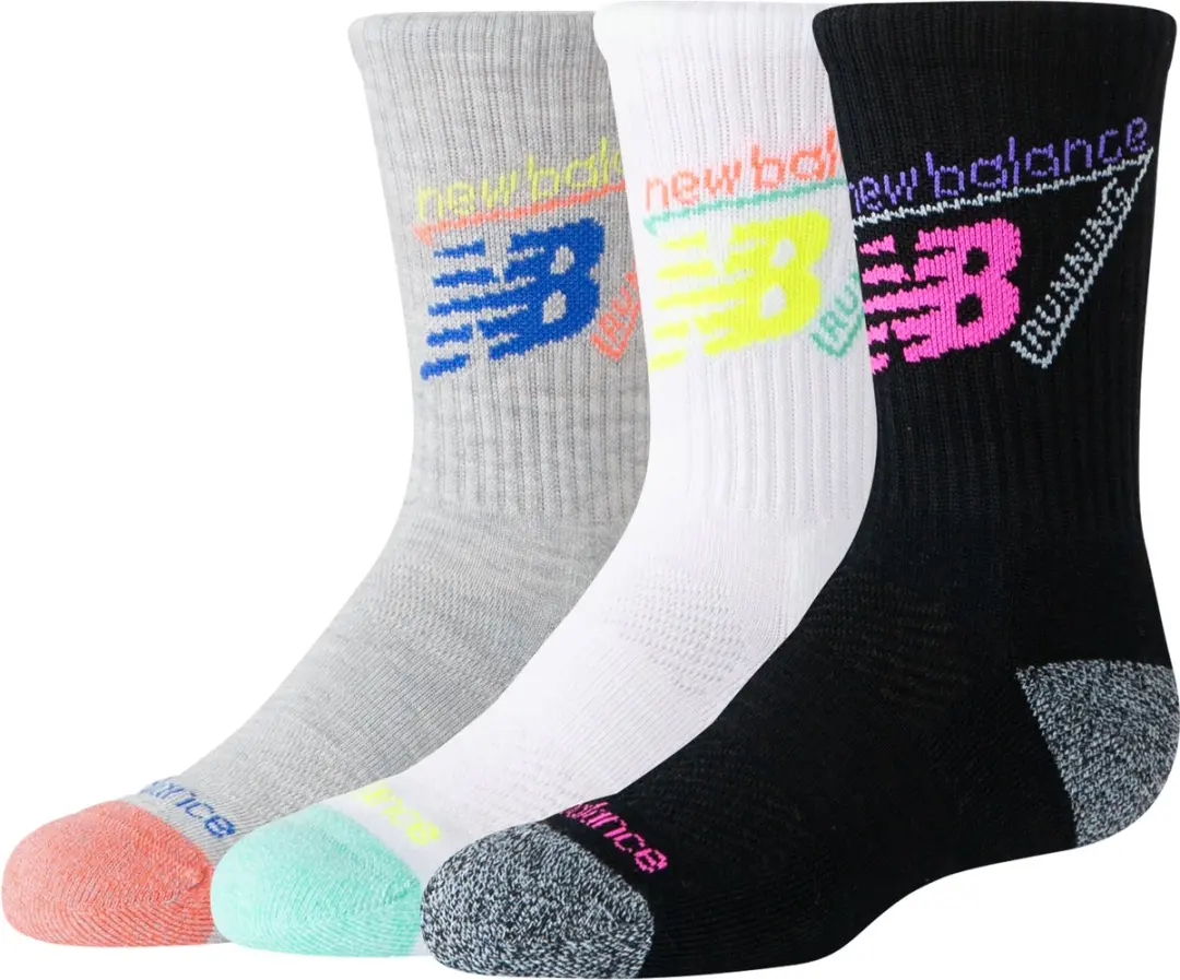 New Balance Youth Active Graphic Crew Sportsokken 3 Stuks - 23-26