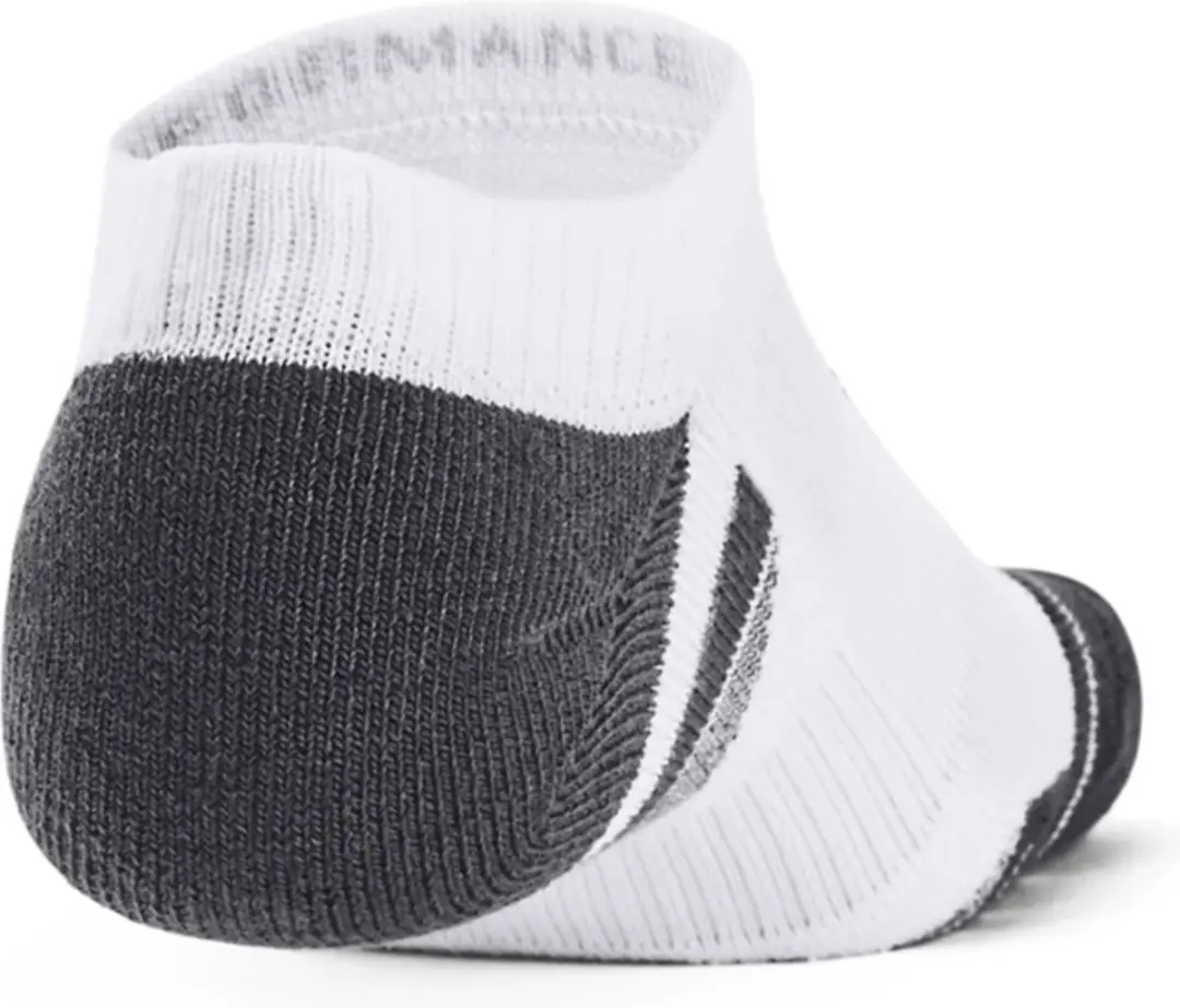Under Armour UA Performance Tech 3pk Sportsokken - Wit/Grijs