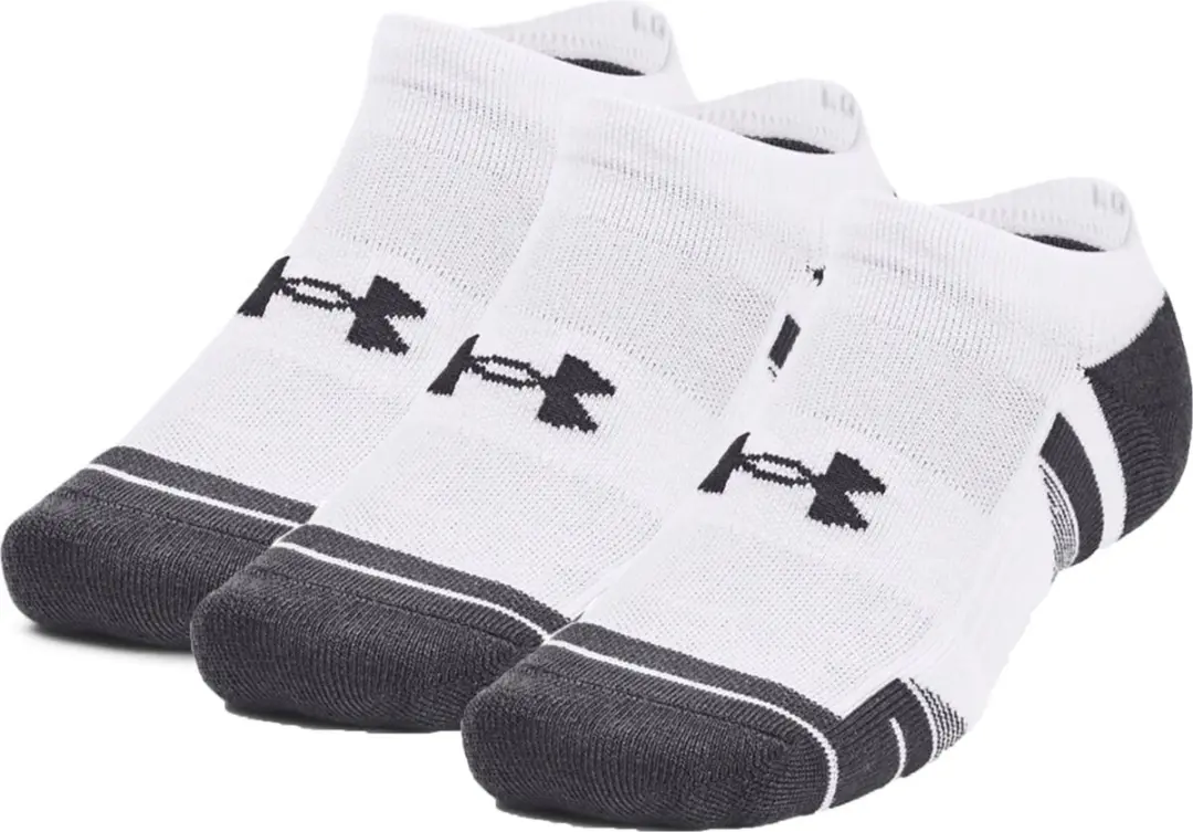 Under Armour UA Performance Tech 3pk Sportsokken - Wit/Grijs