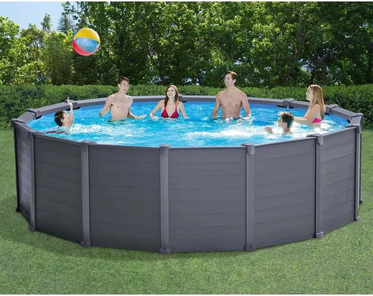 Intex Paneelzwembad 28382GN - 480cm Grijs