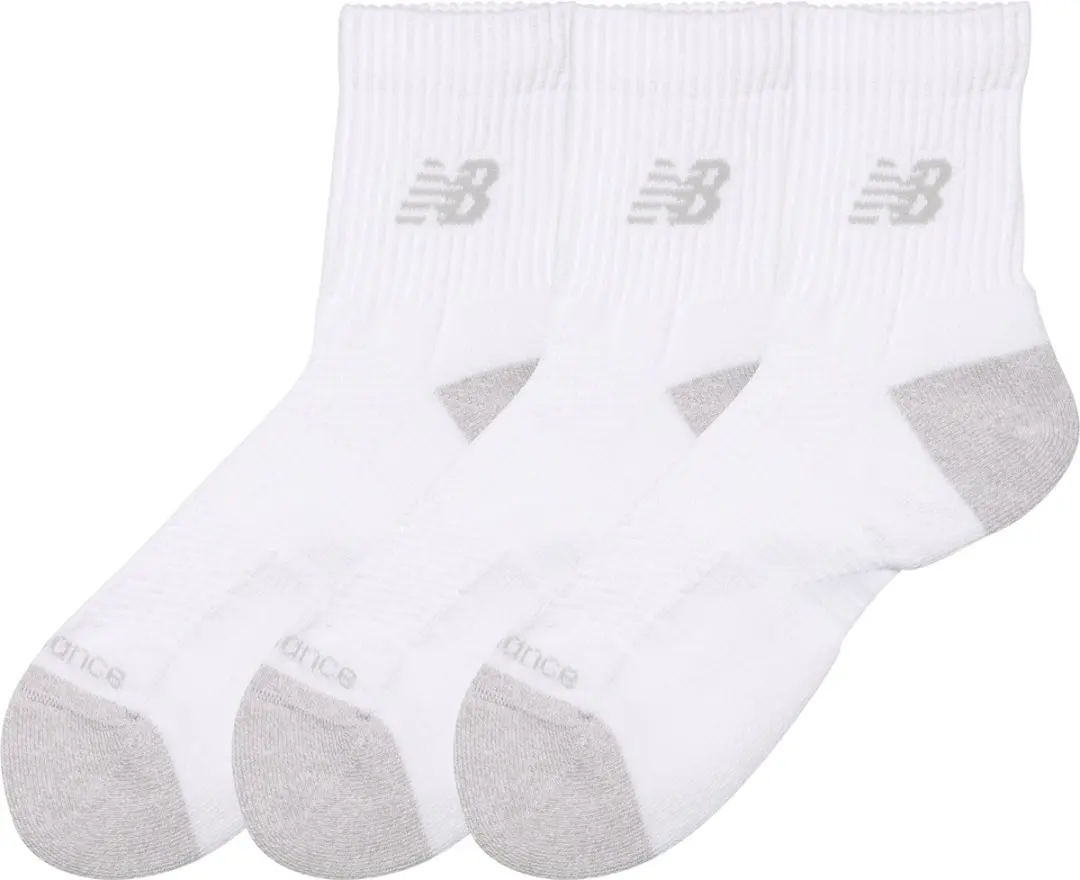 New Balance Active QTR Sokken 3 Stuks - Wit