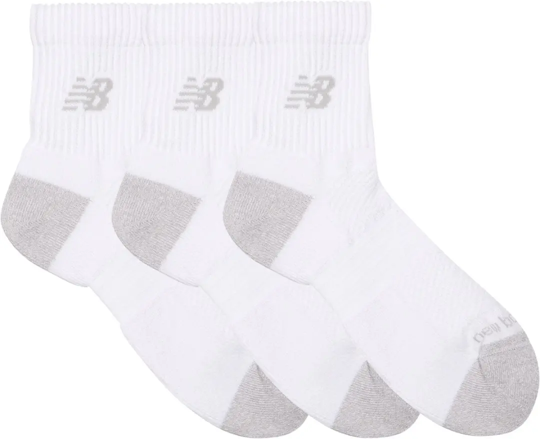 New Balance Active QTR Sokken 3 Stuks - Wit