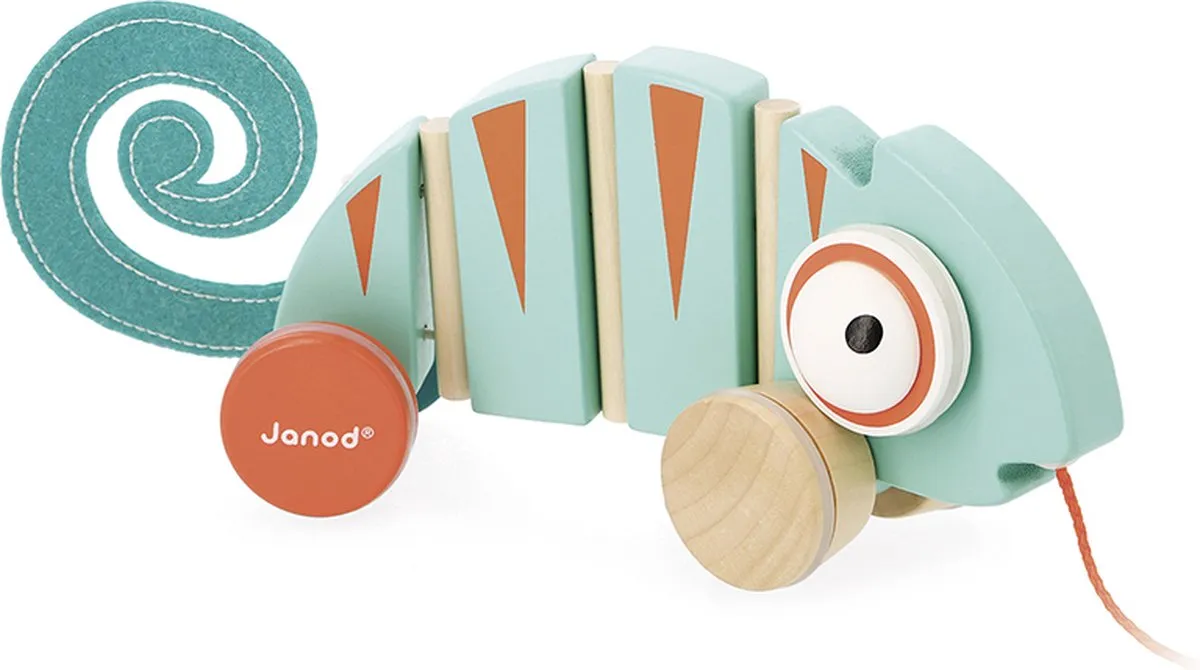 Janod Tropik Trekfiguur Kameleon - Blauw/Oranje