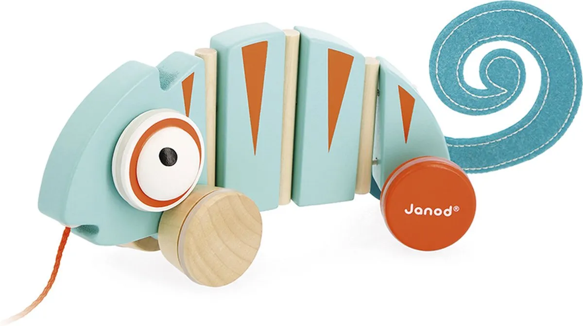 Janod Tropik Trekfiguur Kameleon - Blauw/Oranje