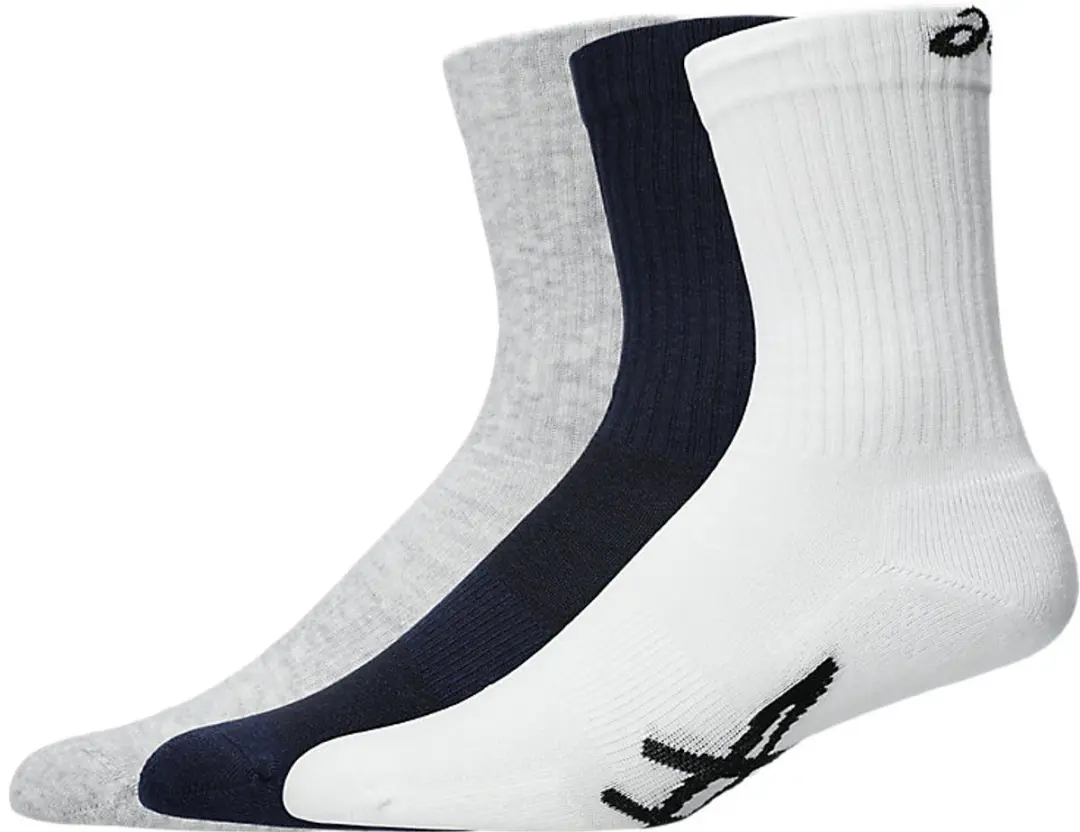 ASICS Sport Crew Sock - 3 Stuks - Wit/Grijs/Blauw