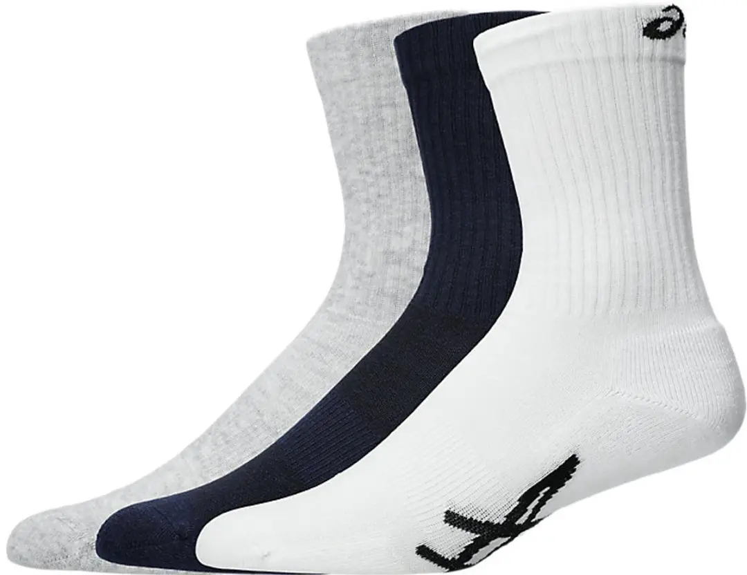 ASICS Sport Crew Sock - 3 Stuks - Wit/Grijs/Blauw