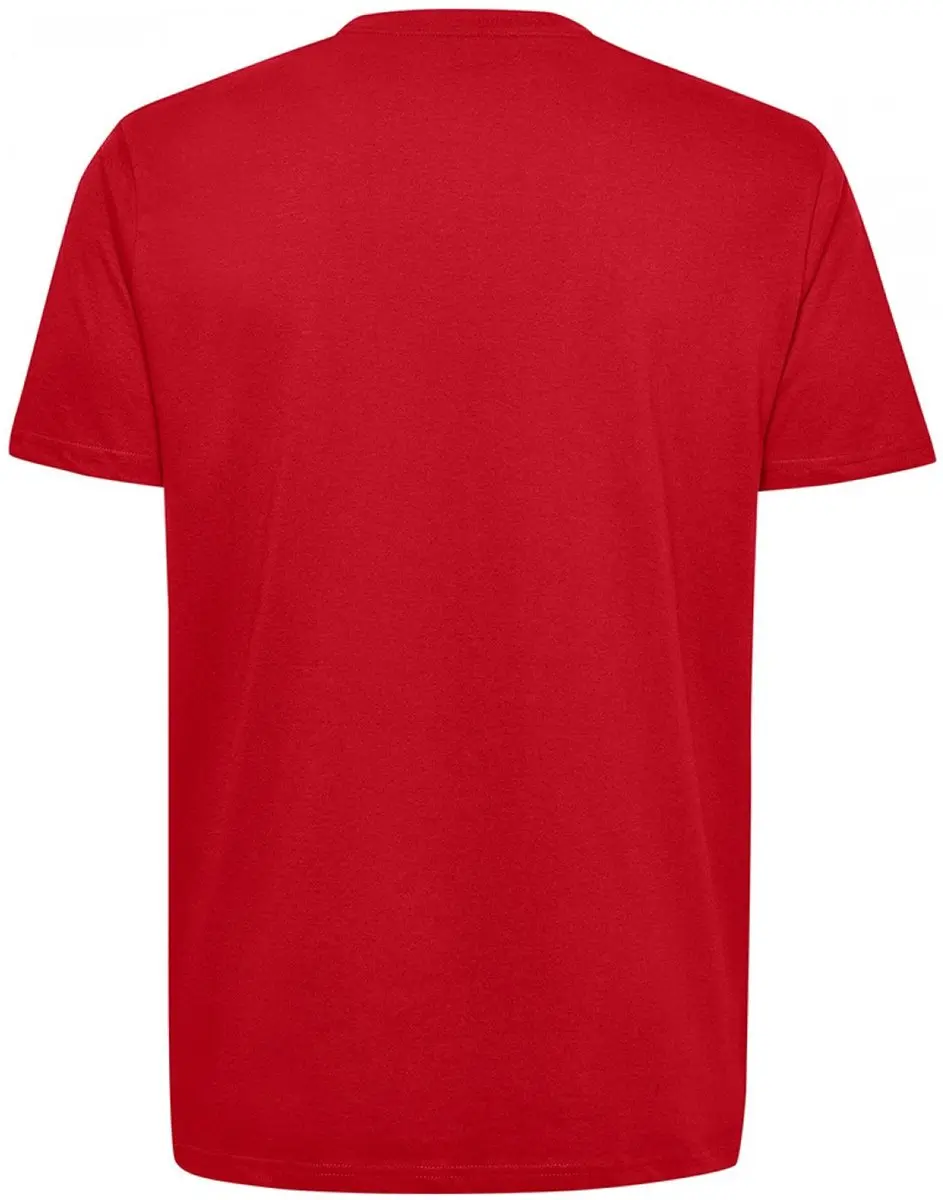Hummel Go Cotton Logo Shirt Heren - Maat L - Rood/Wit