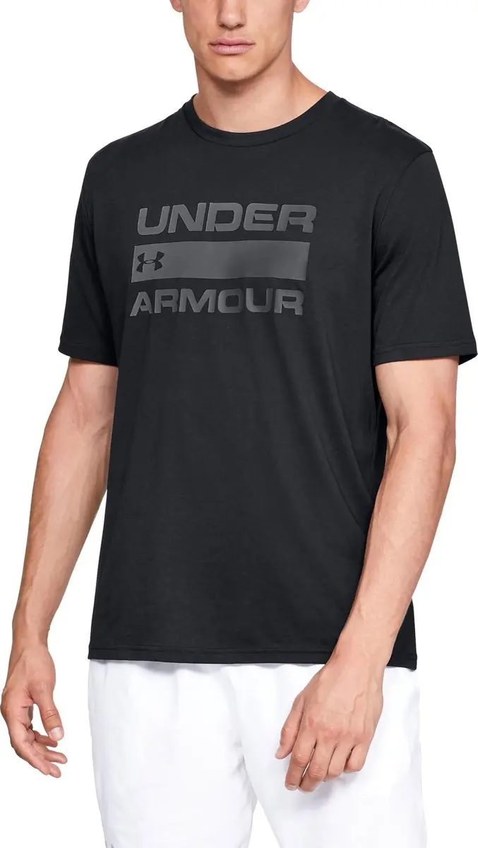 Under Armour UA Team Issue Wordmark SS Heren Sportshirt - Zwart - afbeelding 6 van 6
