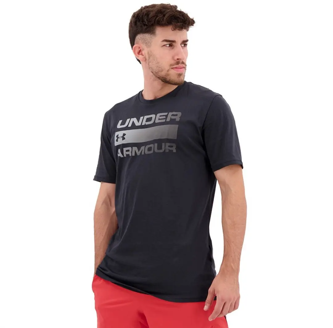 Under Armour UA Team Issue Wordmark SS Heren Sportshirt - Zwart
