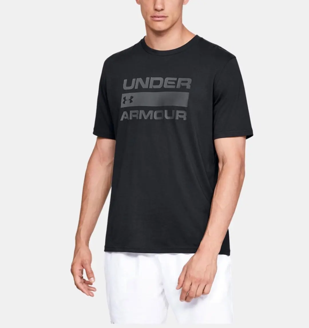 Under Armour UA Team Issue Wordmark SS Heren Sportshirt - Zwart
