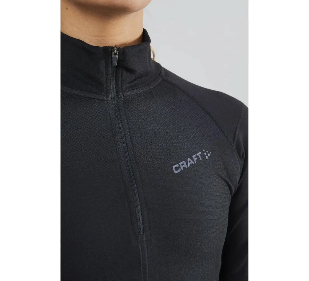 Craft Active Intensity Zip Thermoshirt Dames - XL - Zwart