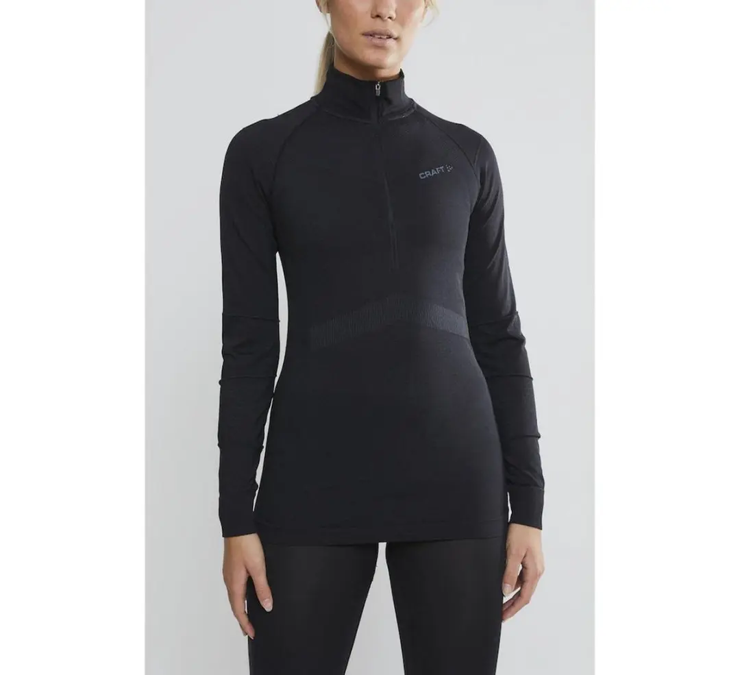 Craft Active Intensity Zip Thermoshirt Dames - XL - Zwart