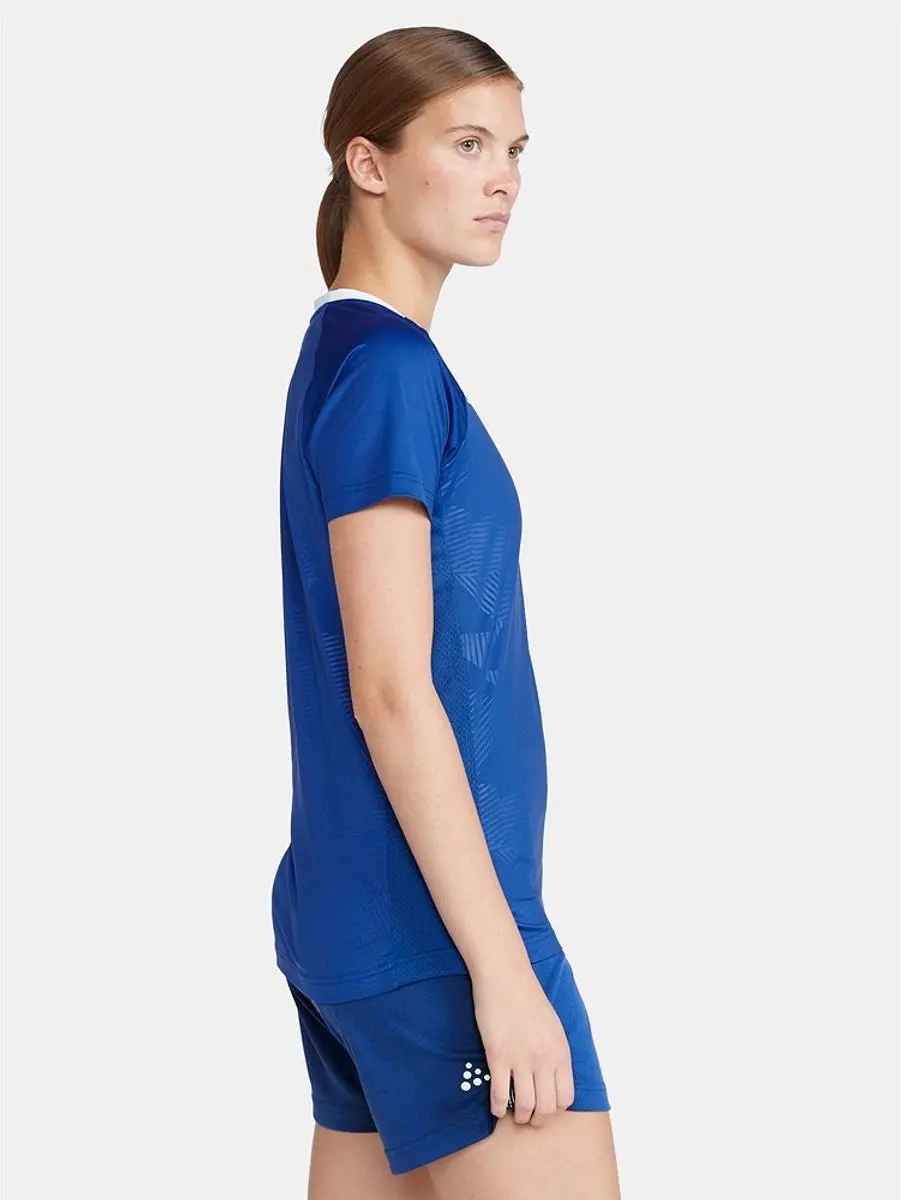 Craft Premier Solid Shirt Dames Korte Mouw - Royal XL - afbeelding 6 van 6