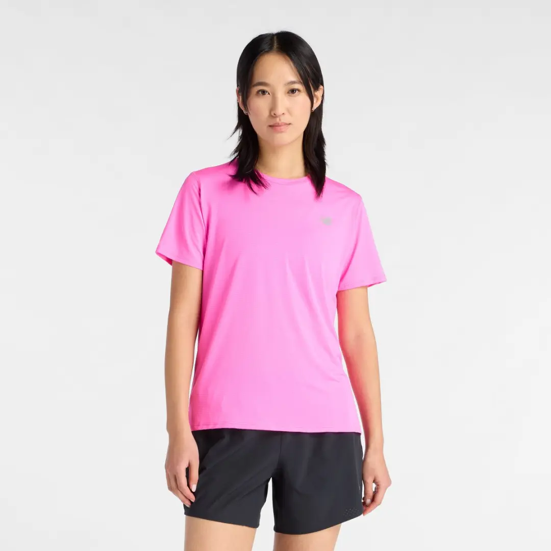 New Balance Sport Essential T-Shirt Dames M - Roze