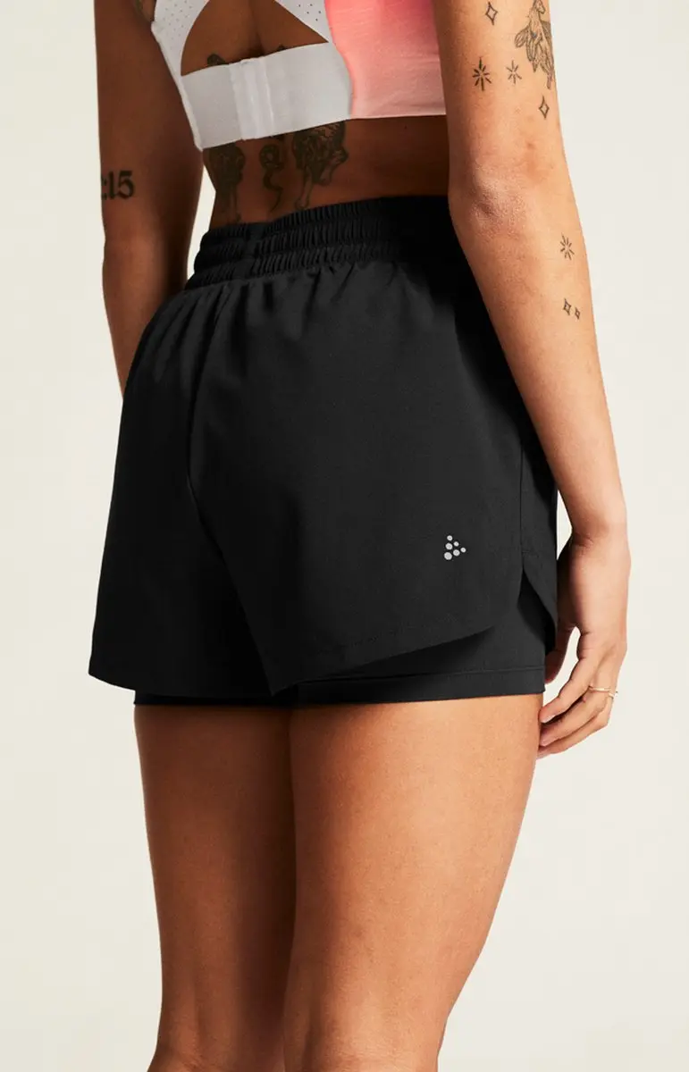 Craft ADV Essence 2-in-1 Shorts 2 W Dames Sportbroek - Zwart