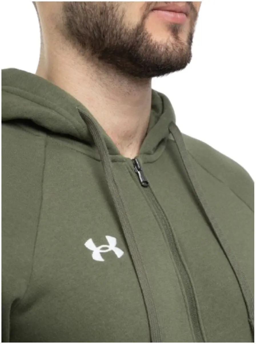 Under Armour UA Rival Fleece FZ Hoodie Heren - Groen/Wit