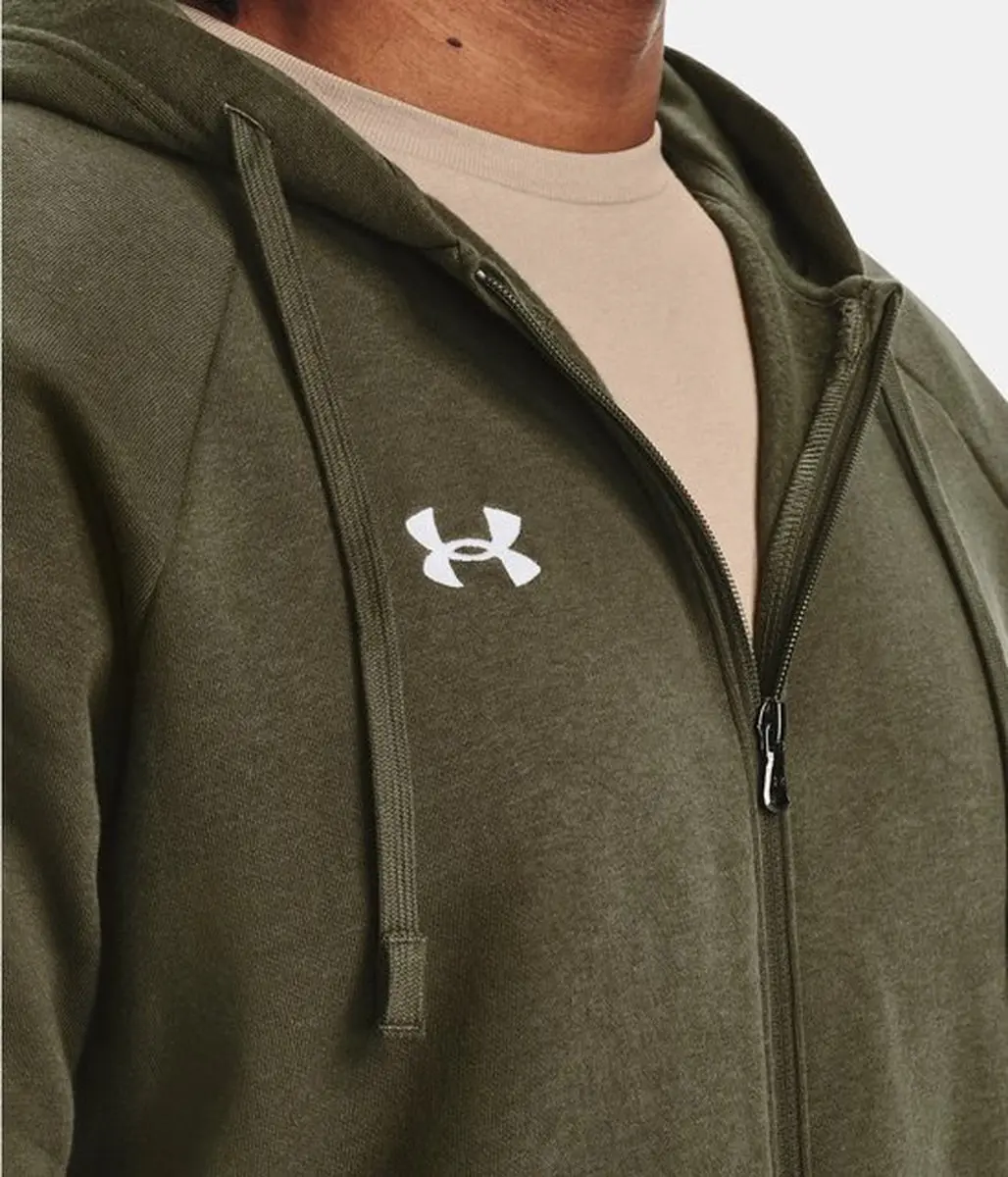 Under Armour UA Rival Fleece FZ Hoodie Heren - Groen/Wit