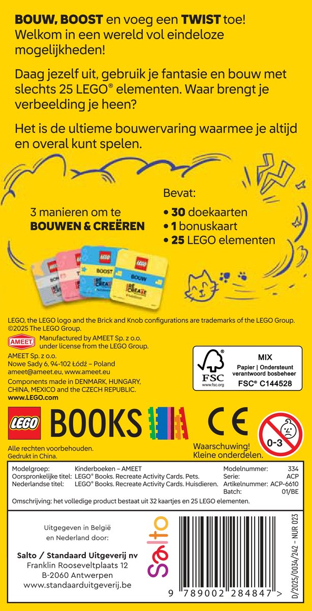 Lego Recreate Activity Cards: Huisdieren