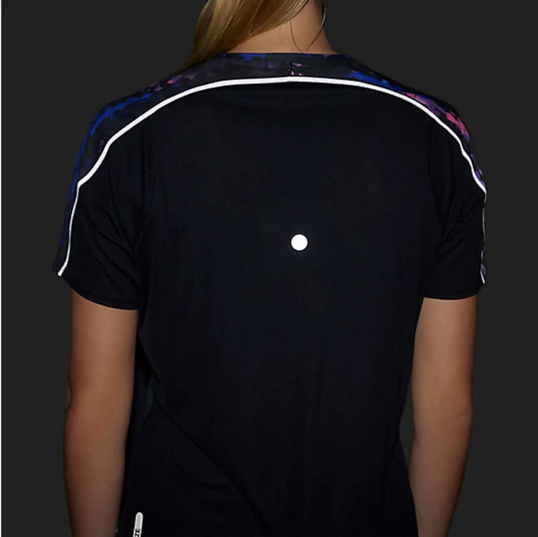 ASICS Road Lite Sportshirt Dames - XL - Zwart/Paars
