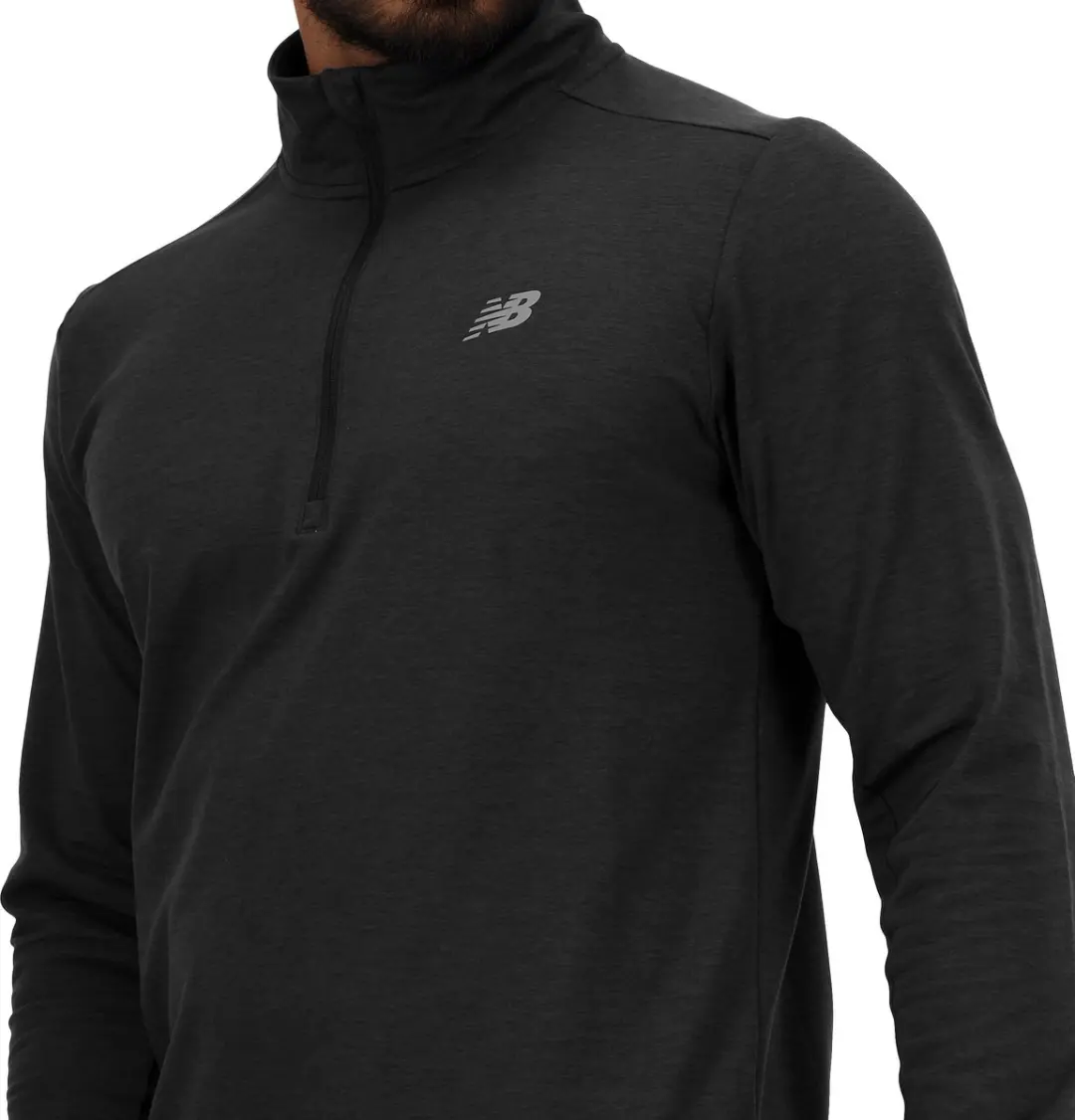 New Balance Space Dye 1/4 Zip Heren Sporttrui M - Zwart