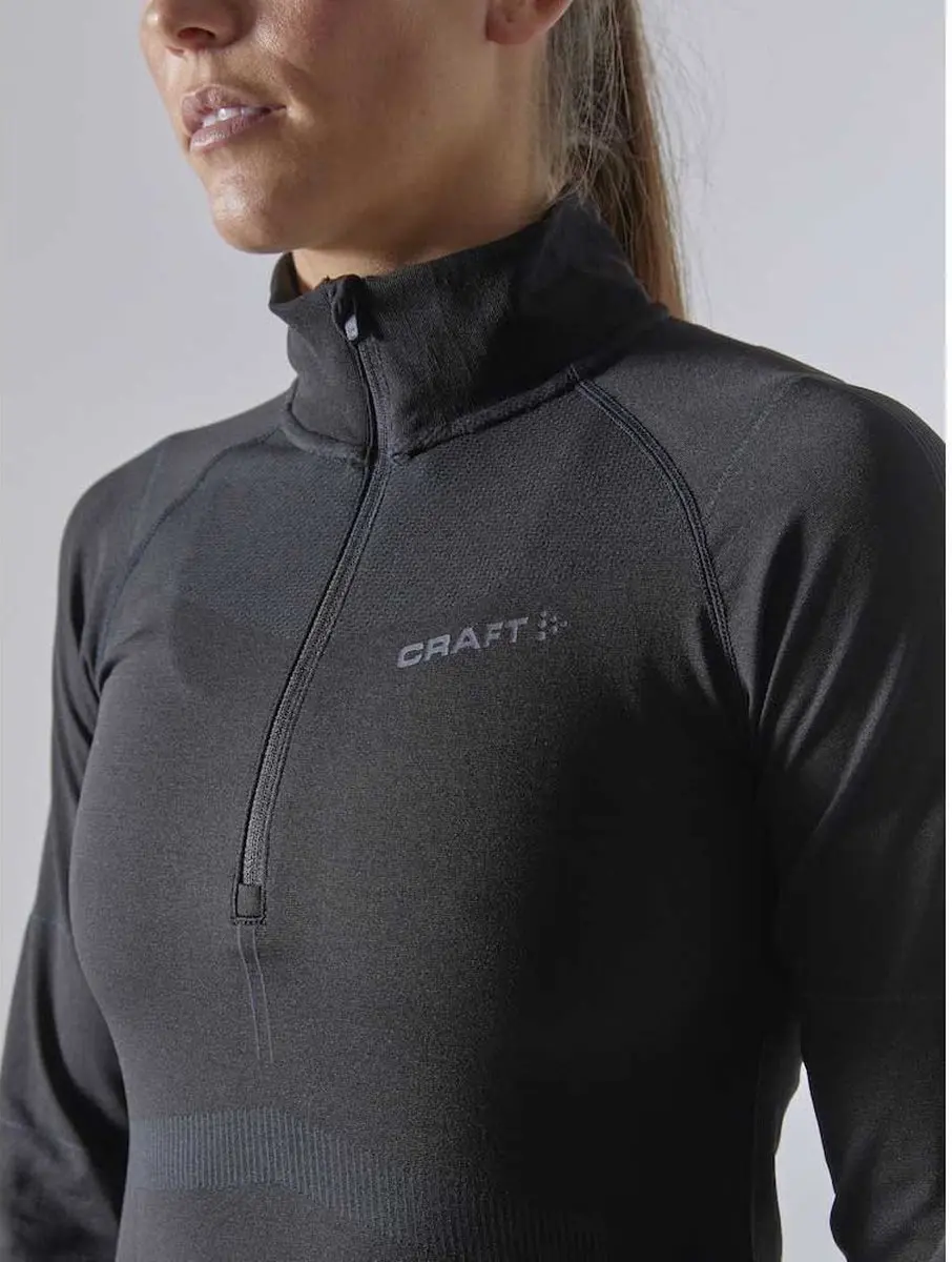 Craft Active Intensity Zip Thermoshirt Dames - Maat L - Zwart/Grijs - afbeelding 6 van 6