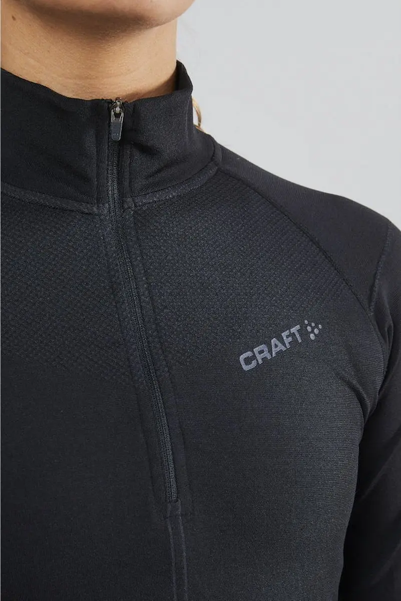Craft Active Intensity Zip Thermoshirt Dames - Maat L - Zwart/Grijs