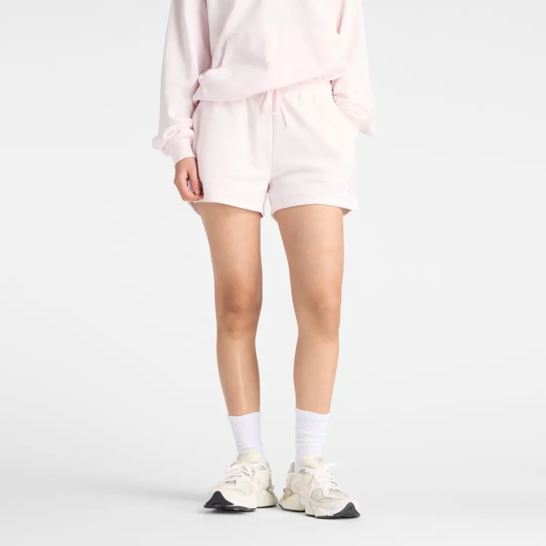 New Balance Sport Essentials French Terry Short Dames - Roze