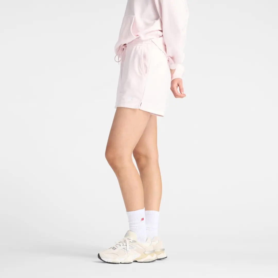 New Balance Sport Essentials French Terry Short Dames - Roze