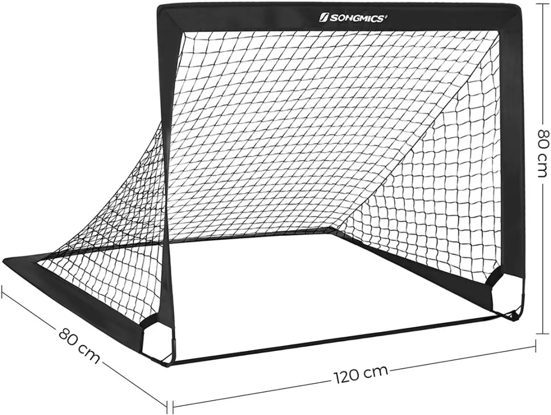 Songmics SZQ122B02 Voetbaldoelen - 2 Stuks - Zwart