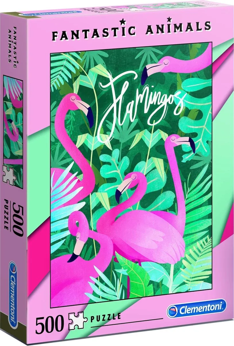 Clementoni Fantastic Animals Flamingos Puzzel 500 Stuks - afbeelding 6 van 6