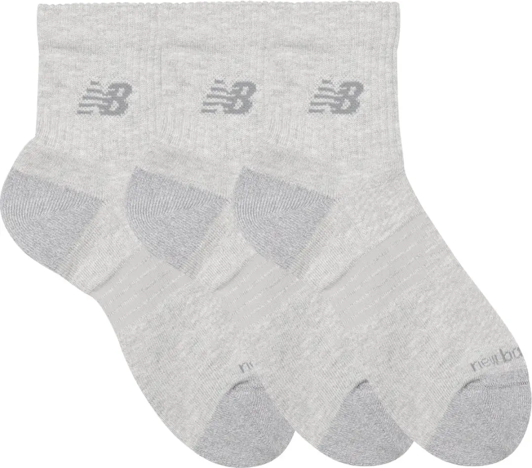 New Balance Active Quarter Sokken 3 Stuks - ATHLETIC GREY HEATHER