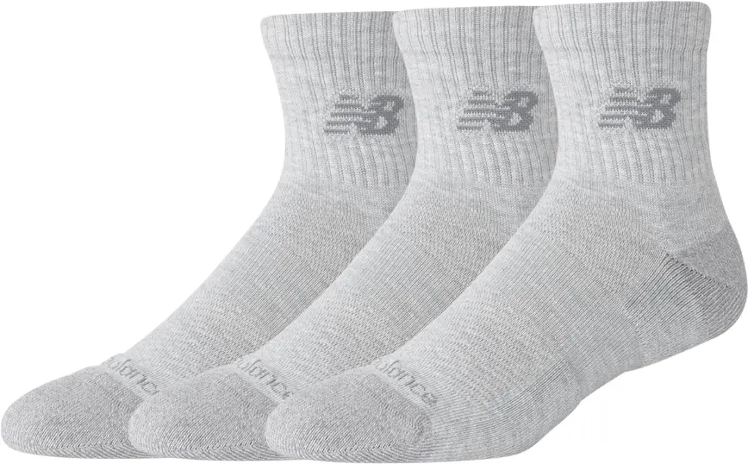 New Balance Active Quarter Sokken 3 Stuks - ATHLETIC GREY HEATHER