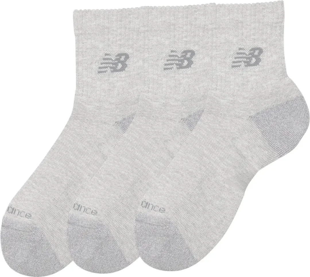 New Balance Active Quarter Sokken 3 Stuks - ATHLETIC GREY HEATHER