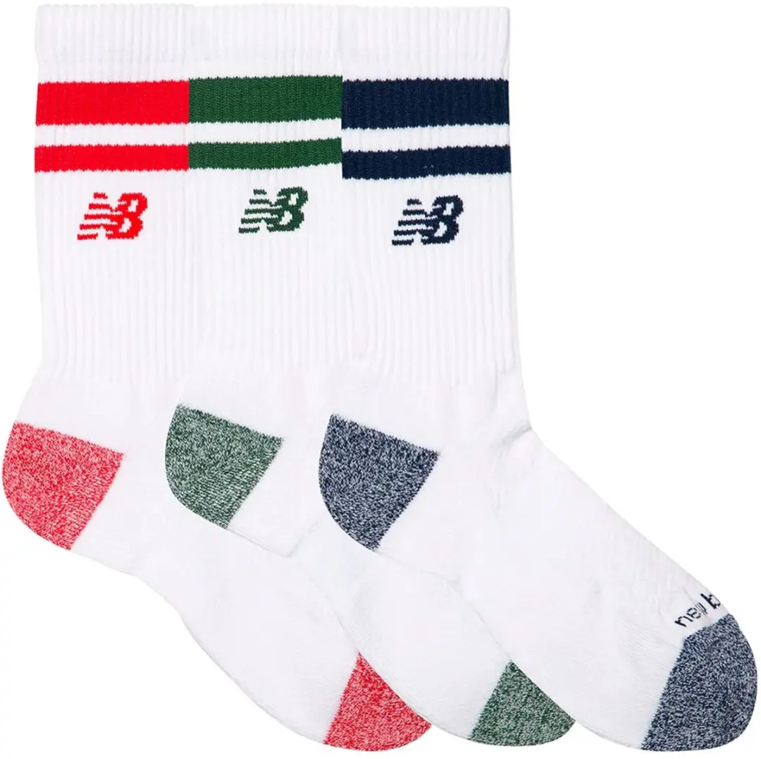 New Balance Active Premium Stripe Crew Sokken - 3 Stuks