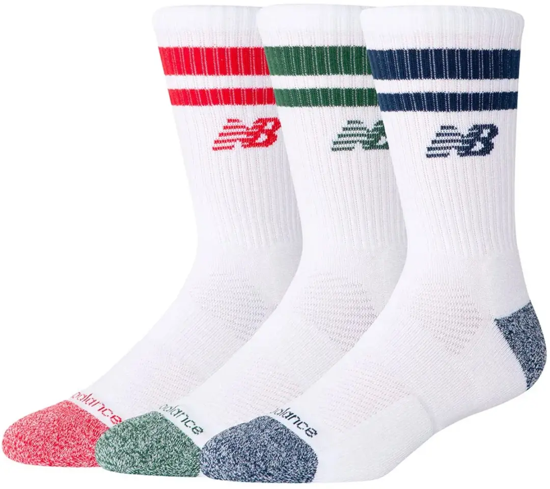 New Balance Active Premium Stripe Crew Sokken - 3 Stuks