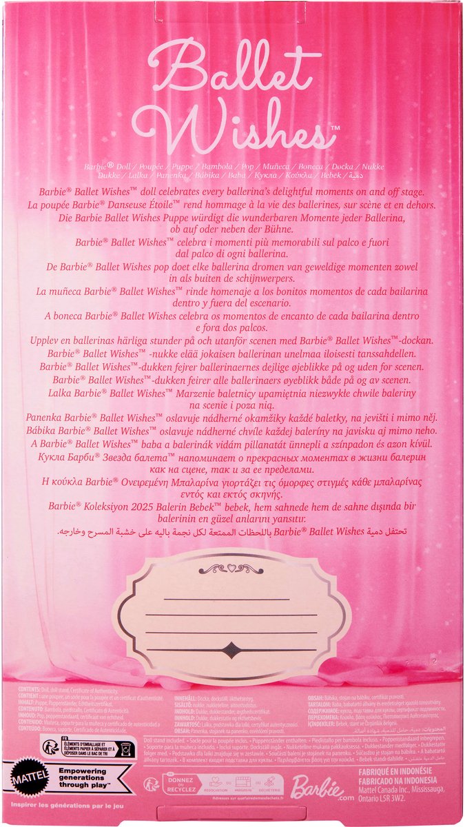 Mattel Barbie balletpop Signature Ballet Wishes - modepop voor meisjes.