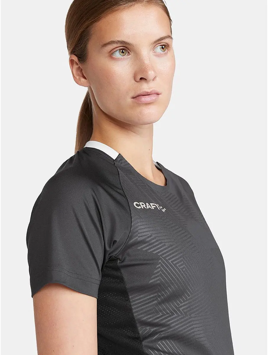 Craft Premier Solid Shirt Dames Korte Mouw - S - Grijs