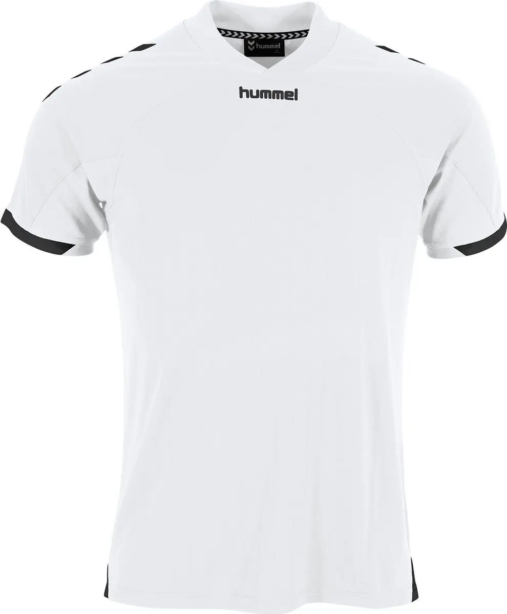 Hummel Fyn Shirt Korte Mouw Kinderen 116 - Wit/Zwart