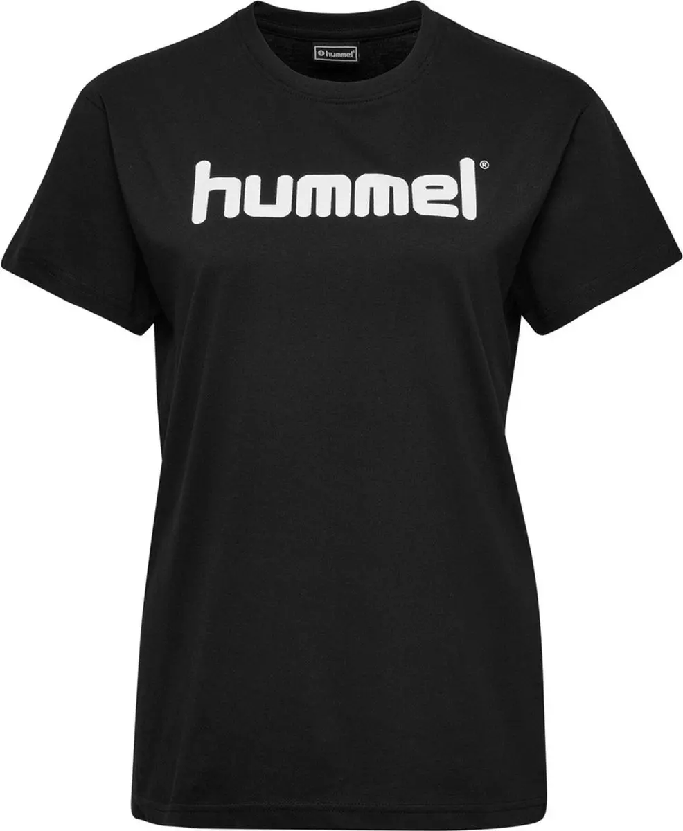 Hummel Go Cotton Logo Shirt Dames - Rood/Wit - Maat S