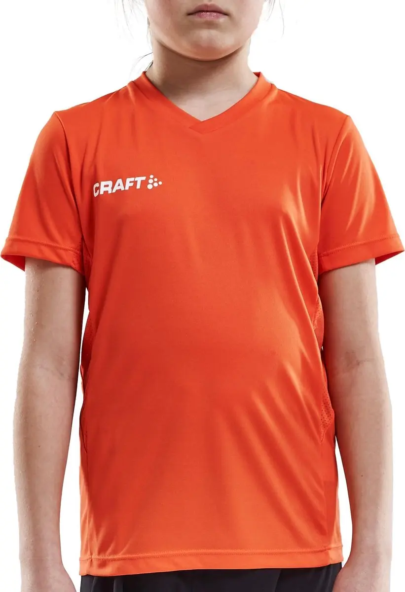 Craft Squad Jersey Solid Sportshirt 146 - Oranje/Wit