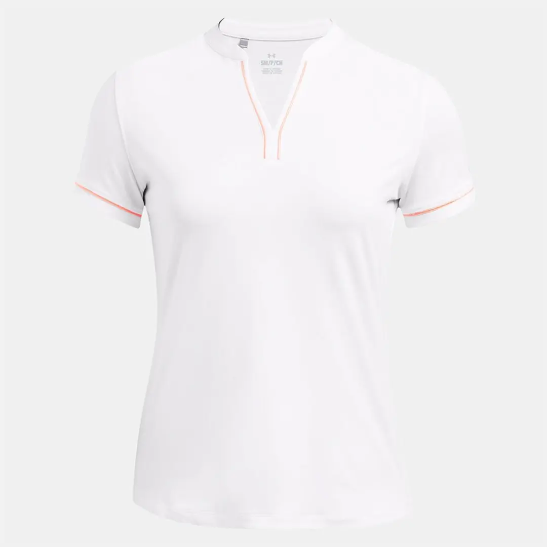 Under Armour Golf Playoff 3.0 Poloshirt Dames - S - Wit/Flare Orange