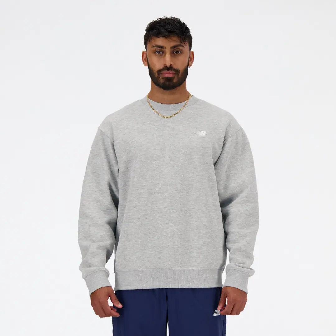 New Balance Sport Essentials Fleece Crew Heren Trui L - ATLETIC GREY